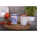 Sunwing émail thé tasse à café tasse + couvercle porcelaine autocollant tasse vaisselle